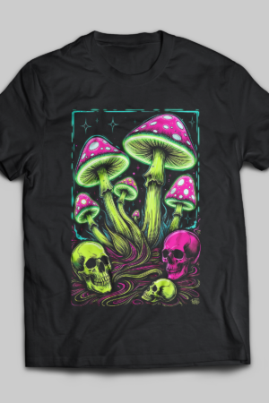 Neon Shrooms Graphic Tee